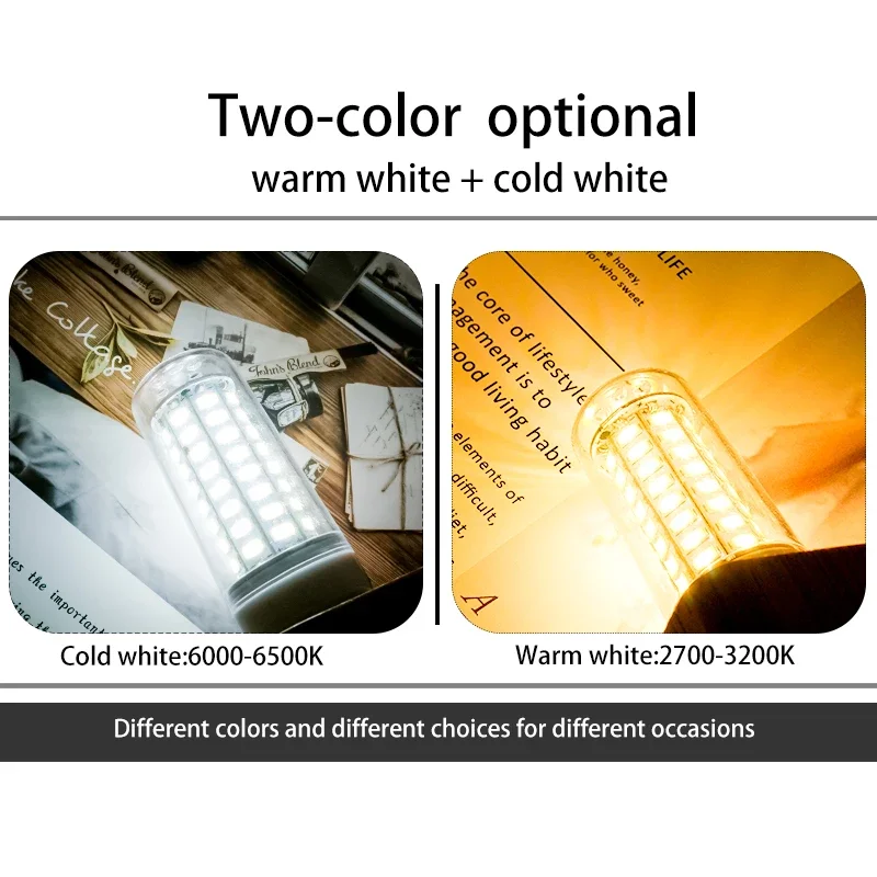 LED 전구 램프, E27, E14, 220V 옥수수 전구, 24, 36, 48, 56, 69, 72LED, 5730SMD Lampada, LED 다이오드 램프, 가정용 에너지 절약 조명