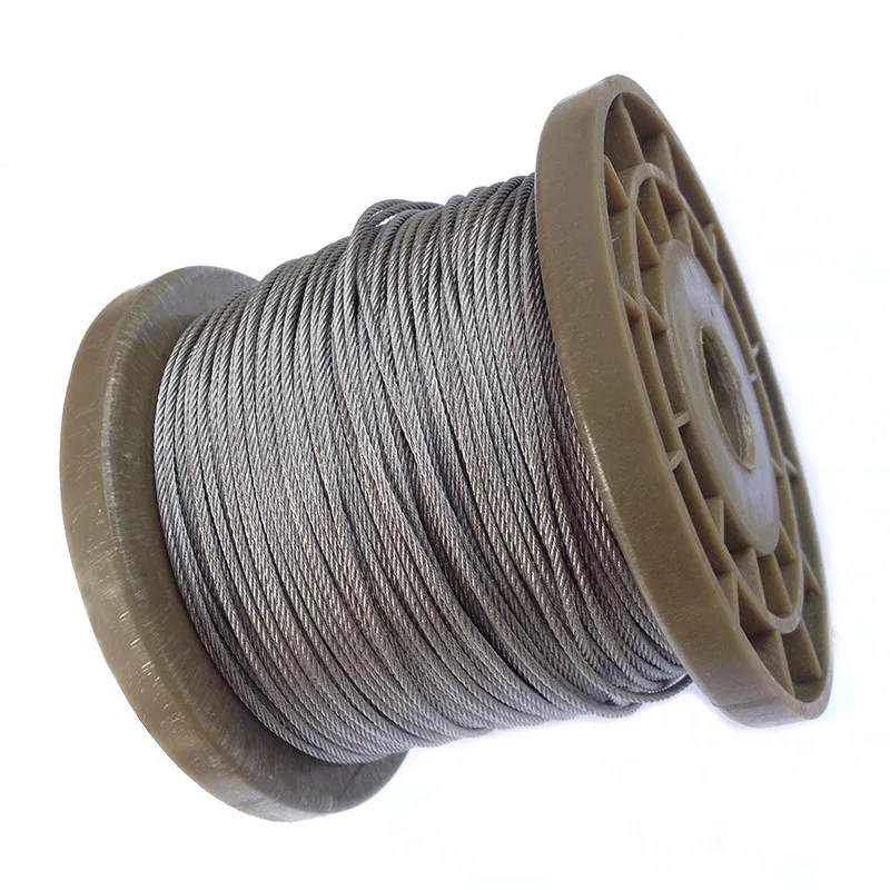 10 m 스테인레스 스틸 와이어 로프 낚시 리프팅 케이블 녹슬지 않는 7*7 빨랫줄/0.8mm/1mm/1.2mm/1.5mm/2mm/2.5mm/3mm