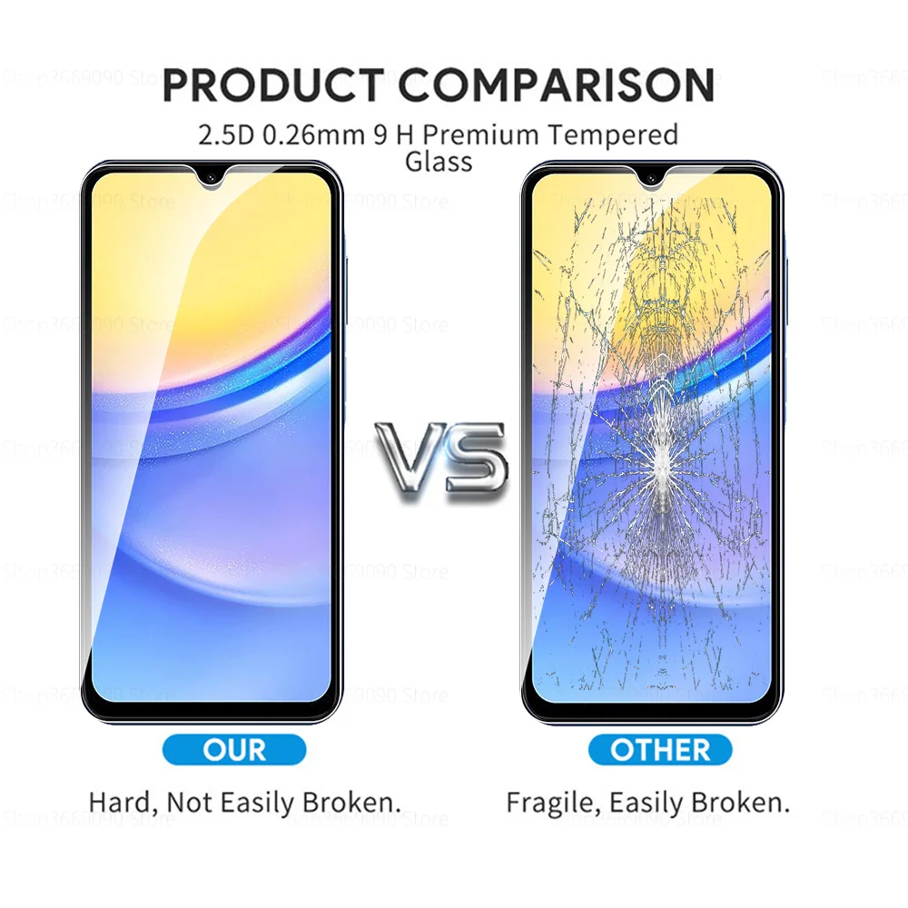 3 Stück Schutz glase tui für Samsung Galaxy A15 Hartglas folie für Samsung A15 A 15 15a 5g 4g Displays chutz folie