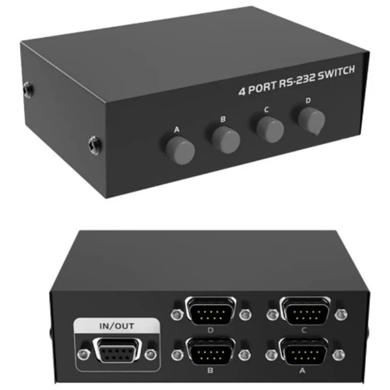 RS232 switch 4 in 1 out RS232 Serial DB9 Pin Switcher 4x1 for PC Console Printer Sharing Selector Controller switch docking station,usb kvm switch