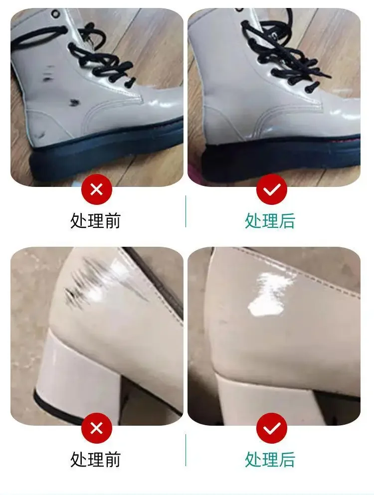 Little White Shoe Stain Remover, Patent Leather, Glossy Leather Shoe Scratch Remover, Black Repair Cleaner