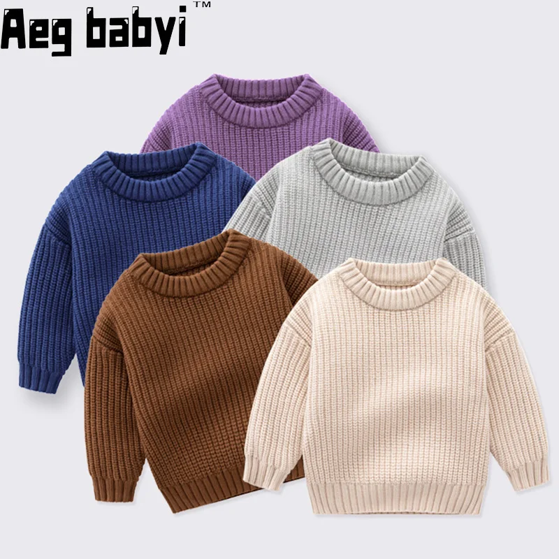 

Autumn Baby Boys Girls Knit Sweater Clothes Toddler Infant Kids Knitwear Cotton Soft Winter Long Sleeve Baby Pullover Tops 0-6Y