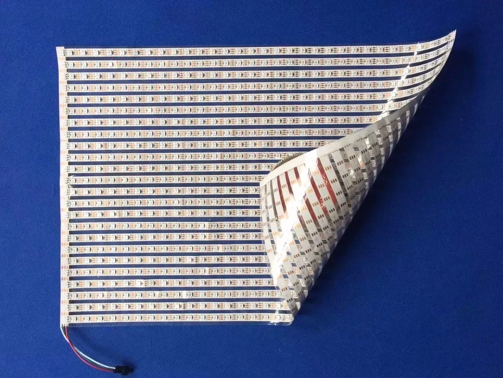 30*24 픽셀 RGB 풀 컬러 WS2812B 유연한 LED 픽셀 패널 조명 DC5V, 패널 크기: 50cm*40cm