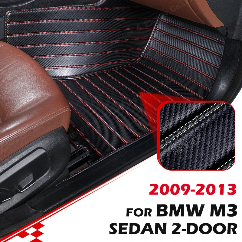 

Custom Carbon Fibre style Floor Mats For BMW M3 Sedan 2-Door 2009-2013 10 11 12 Foot Carpet Cover Auto Interior Accessories inte