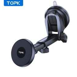 TOPK Magnetic Car Phone Holder with Strong Suction and Adjustable Long Arm for Windshield and Dashboard (For Dashboard)