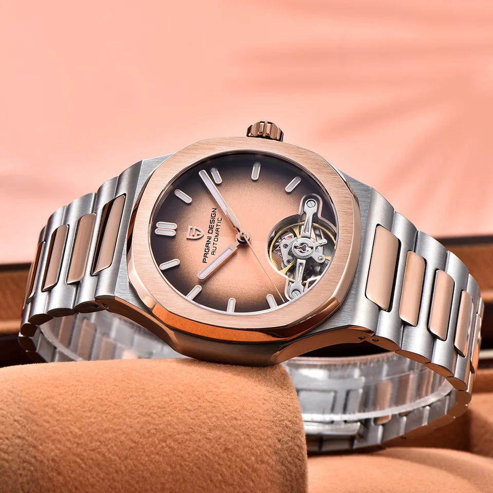 SUZAKU Nuovo Orologio da Uomo Movimento Automatico Giapponese Cassa in acciaio inossidabile 10bar Impermeabile Luminoso Orologio da Uomo Business Casual con Data (Acciaio argento blu cielo