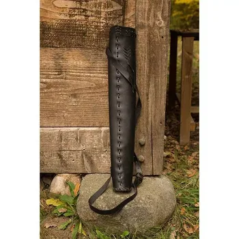 Faretra per tiro con l'arco tradizionale medievale Porta freccia in pelle Pu Arco da attacco mongolo Borsa da caccia Accessorio da cacciatore Costume cosplay