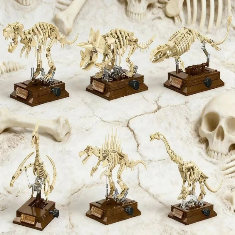 Dinosaur Fossil Building Blocks Set - DIY T-Rex Ornament, Perfect Gift