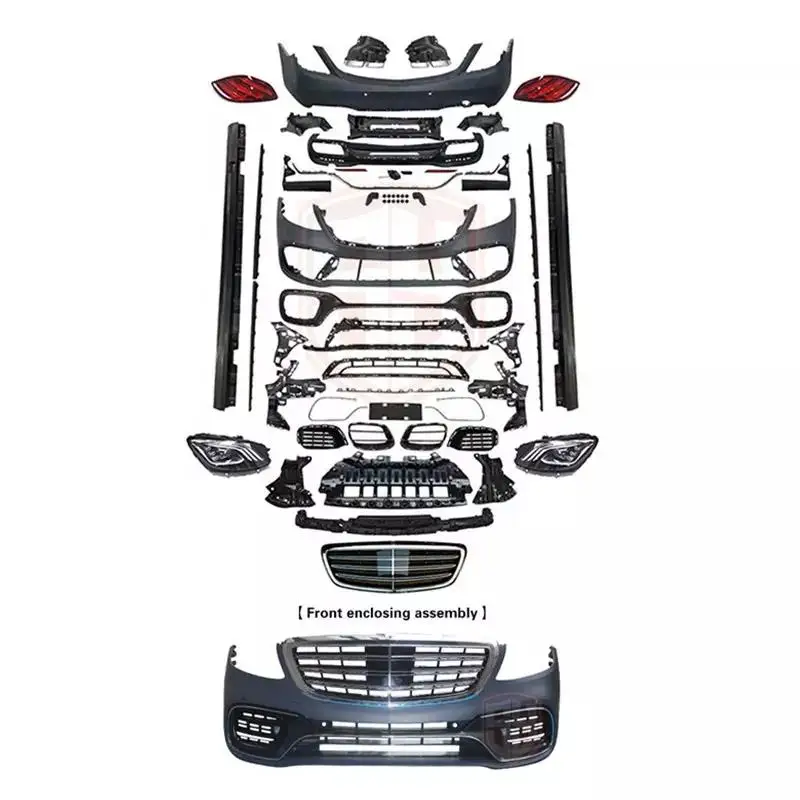 

Car accessories front rear bumper assembly grille headlights body kit for S-class W222 change to S450 style