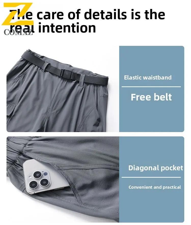 EiAO Men's  Hiking Pants Spring-Summer Quick-Dry Convertible Lightweight Stretch Water-Resistant Multi-Pocket Outdoor Trekking