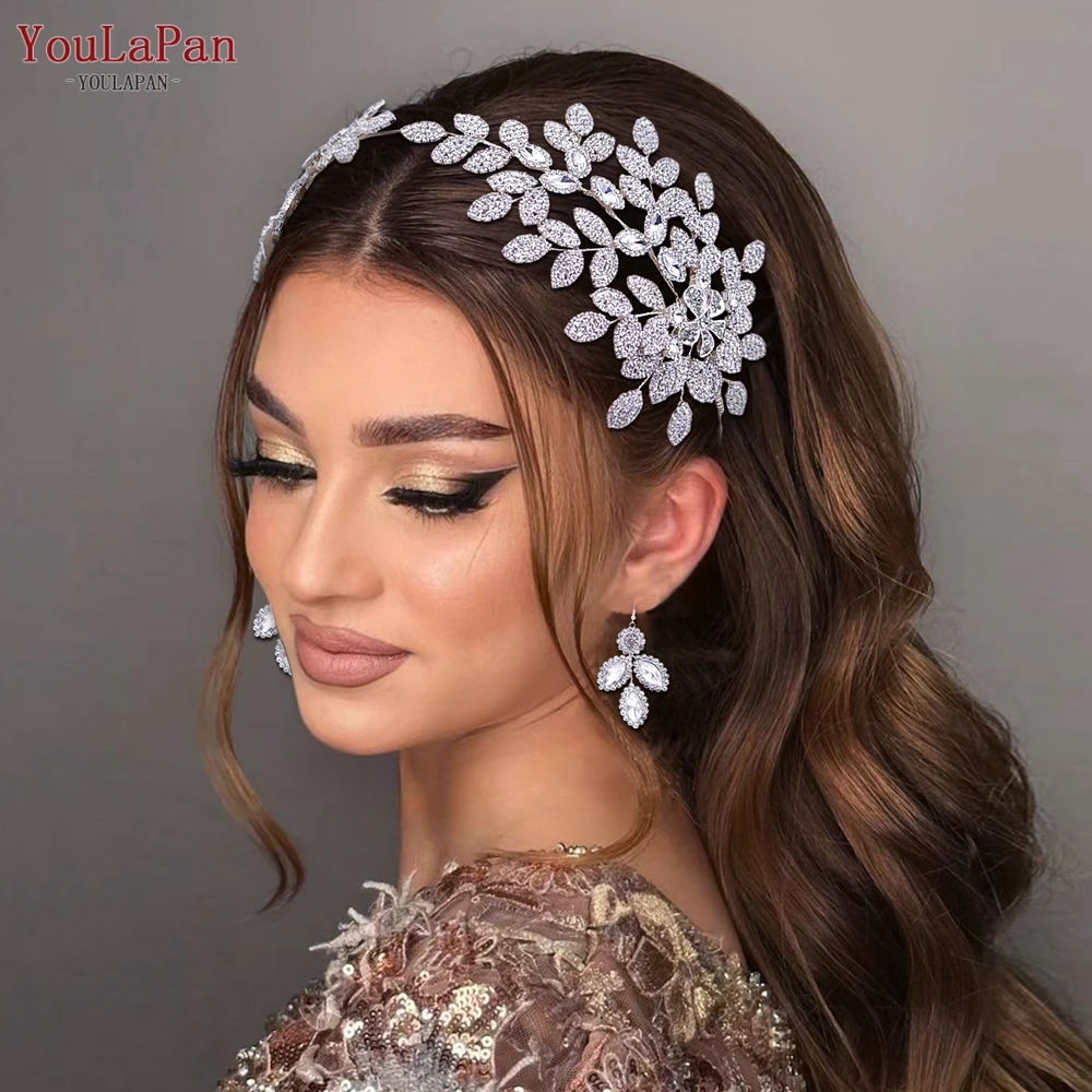 

YouLaPan HP518 Bridal Headband Alloy Leaves Woman Tiara Wedding Hair Accessories Pageant Jewelry Diadem Party Bride Headpiece