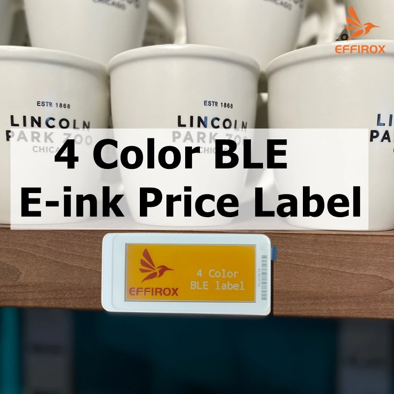 4색 블루투스 디지털 라벨 2.9인치 BLE 전자 선반 라벨 모바일 앱 제어 E-..