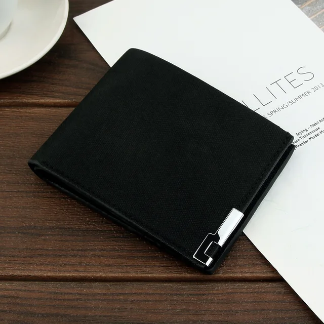 Herren Geldbörse Geldbörse Kurz Schlank Herren Geldbörse Geldbörse Kreditkarte Bi-Fold Canvas Wallet 6