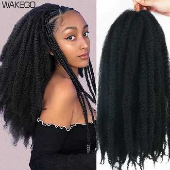 Marley Meche Afro Kinky Braiding Hair 18inch Synthetic Crochet Marly Twist Braids Hair Extensions For Women 100g 30 Strands/Pack 1