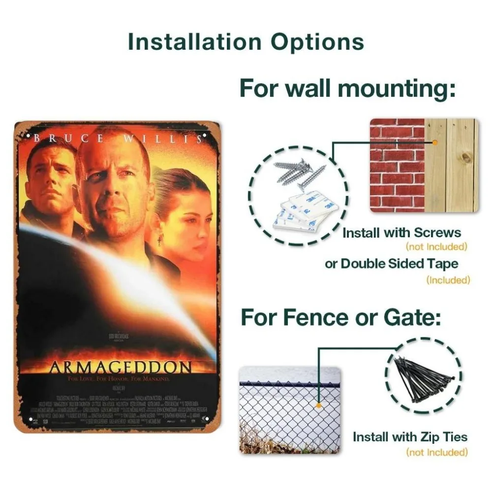 Classic American Retro Films Metal Sign Old Movie Aluminum Plaque Poster Vintage Wall Plate Bar Club Home Bedroom Wall Decor