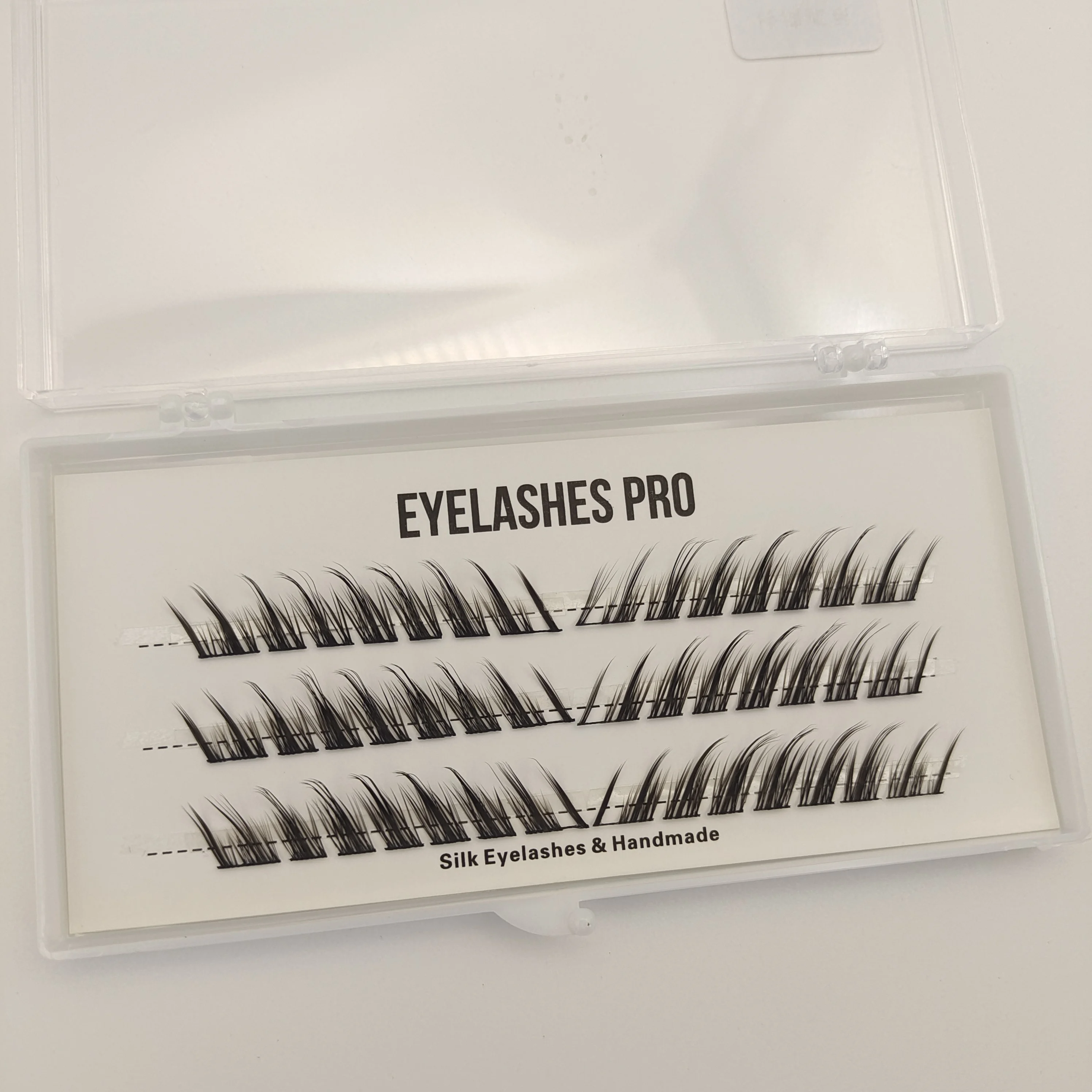 Lengqinghuxi-A Handgefertigte Wimpernverlängerung, segmentierte Flase-Wimpern, dramatische Wimpernbündel, weiche Band-Wimpern, Make-up-Wimpern