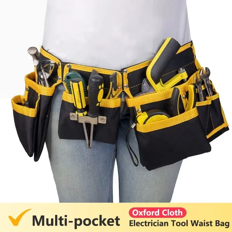 Multi-functional Electrician Tools Bag Waist Pouch Belt Storage Holder Organizer Oxford Cloth