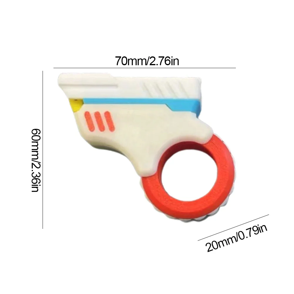 3D Printed Office Desk Toys Effective Stress Reduction Gun Shape Fidget Ring Small Pistol Toys for Anxiety and ADHD Sufferers