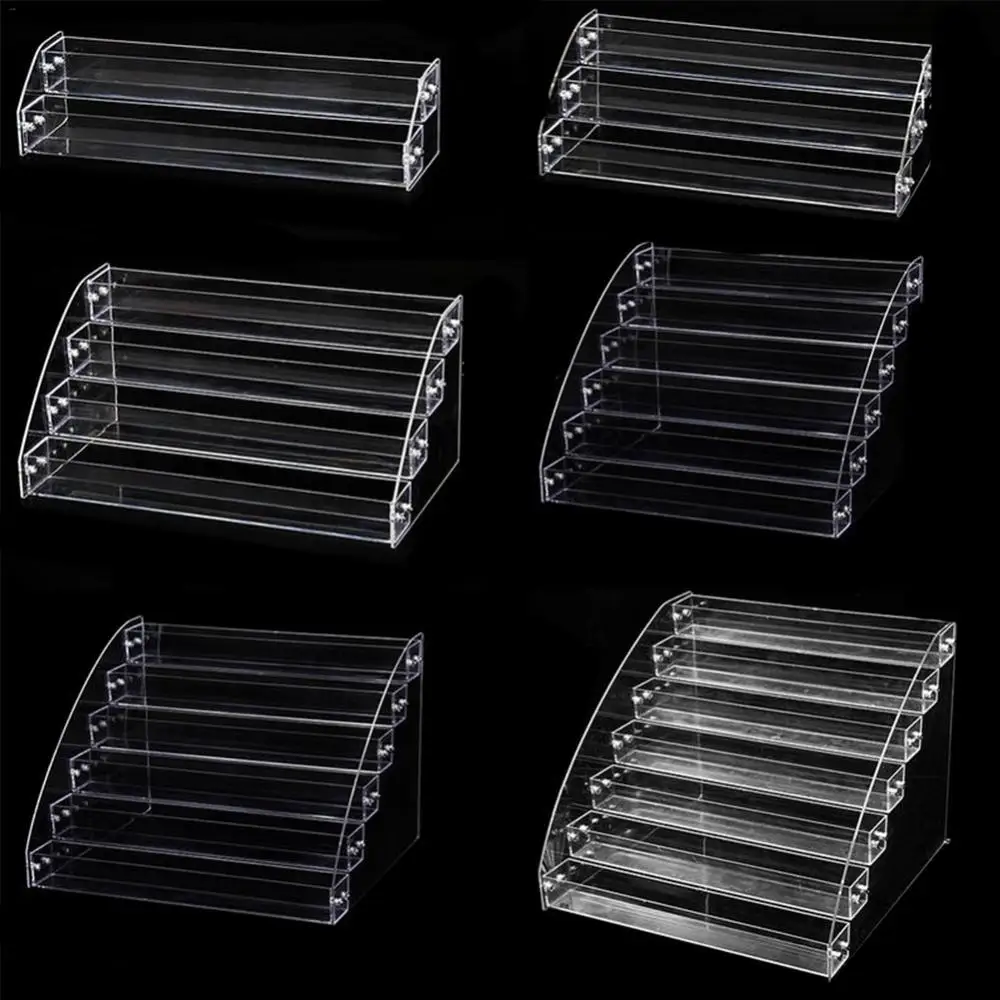 1 To 7 Tier Nail Polish Display Stand Rack Acrylic Clear Cosmetic Varnish  Nail Art Manicure Tool Organizer Plastic Storage Box - AliExpress