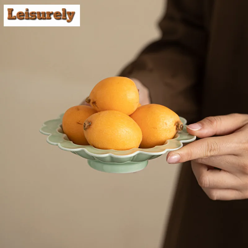 Chrysanthemum Petal Fruit Dishes Japanese Pastry Plate Fruit Snack Plate Dessert Candy Dish Household Sharing Plate Decoration