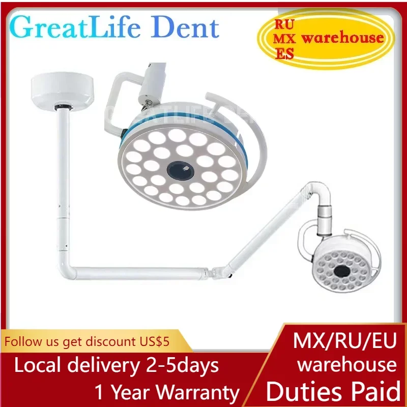 

GreatLife Dent 24 bulbs 72w Pet Surgery Dental Super Brightness Ceiling Surgical Exam Shadowless Led Dental Lamp Leddental Light