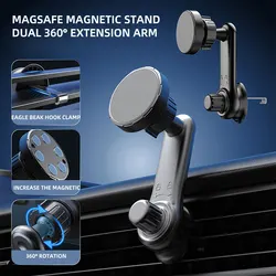 Universal Gravity Car Phone Holder | Shockproof Air Vent Mount | Adjustable Smartphone Stand (Magnetic --long)