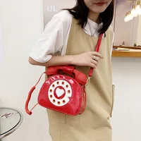 Sac à bandoulière en forme de téléphone pour femme, créatif, initié, cuir PU rétro, designer, sacs à main Sweet Girl, petit sac à main 3
