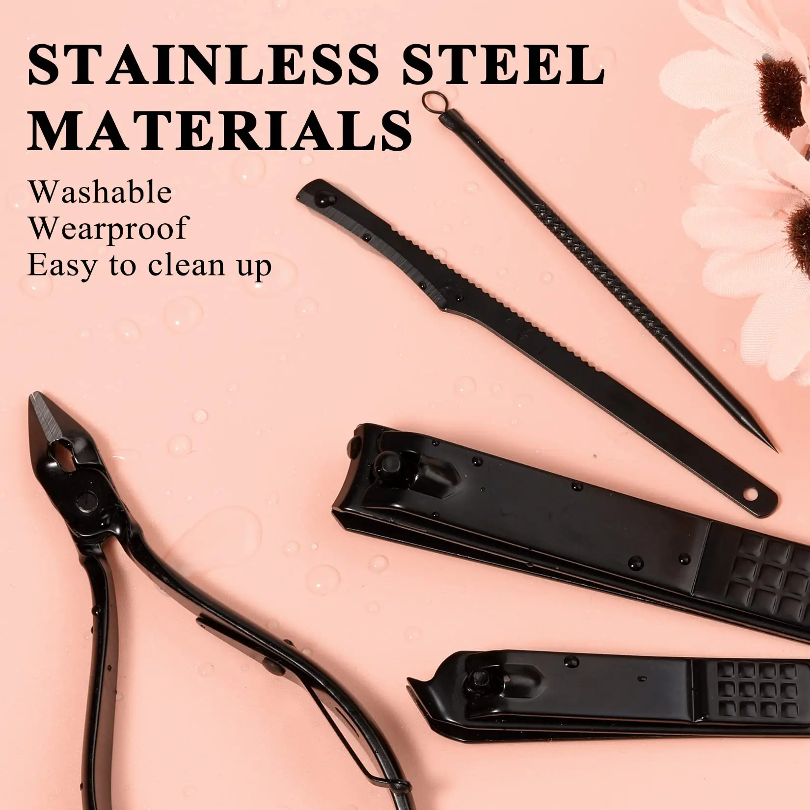 4/16 pcs Manicure Set Pedicure Sets Nail Clippers High-quality Steel Professional Nail Cutters Tools with Travel Case Kit Home C 4