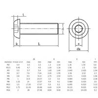 5-100pcs M3 M4 M5 M6 M8 M10 M12 Allen รอบหัว 316 A4 สแตนเลส ISO7380 Hexagon Hex ซ็อกเก็ตปุ่มสกรูหัว Bolt 5