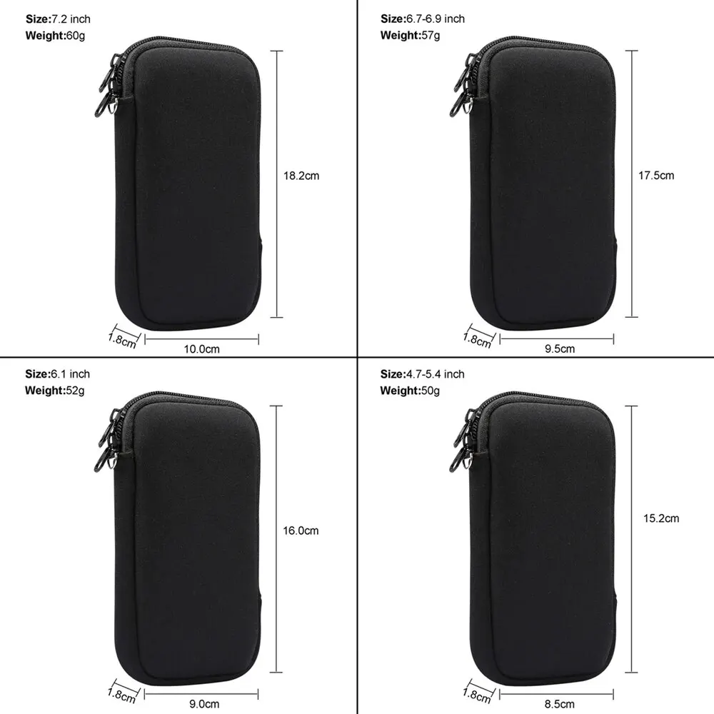 Universal Neoprene Phone Bag with Shockproof Storage and Hanging Rope