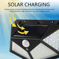 Applique Murale Solaire Étanche à 100LED avec Capteur de Mouvement, Luminaire Décoratif d'Extérieur, Idéal pour un Jardin ou une Rue 5