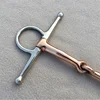 Full Cheek Stainless Steel Equestrian Flexible D Ring Loose Set Horse Bit Buckle Double Joint Copper Mouth