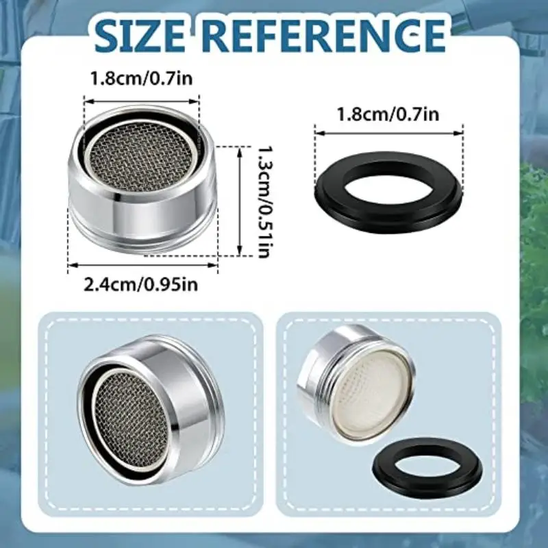 Faucet Aerator 3pcs Brass Water Saving Kitchen Basin Tap Filter Mixed Nozzle Splash Head Bathroom Accessories