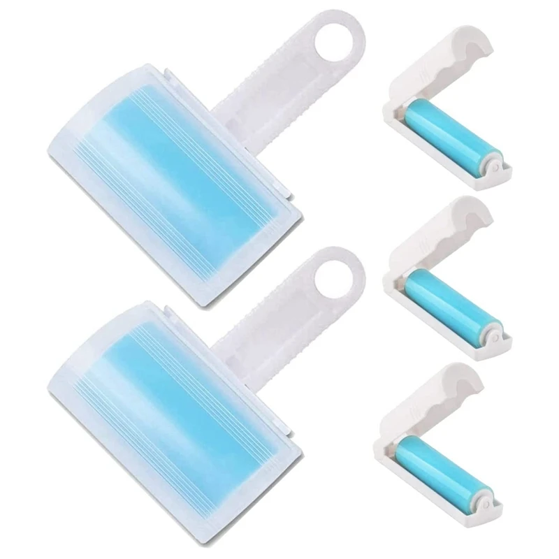 Washable Lint Roller 5 Pack, Reusable Sticky Pet Hair Lint Remover With
