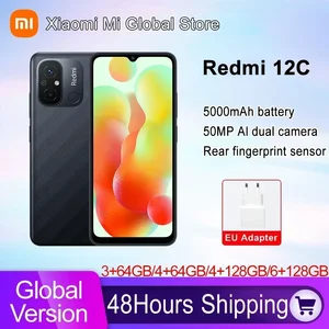 Xiaomi Redmi 12C смартфон с 5,99-дюймовым дисплеем, восьмиядерным процессором Helio G85, ОЗУ 64 ГБ, ПЗУ 128 ГБ, 50 МП, 6,71 мАч