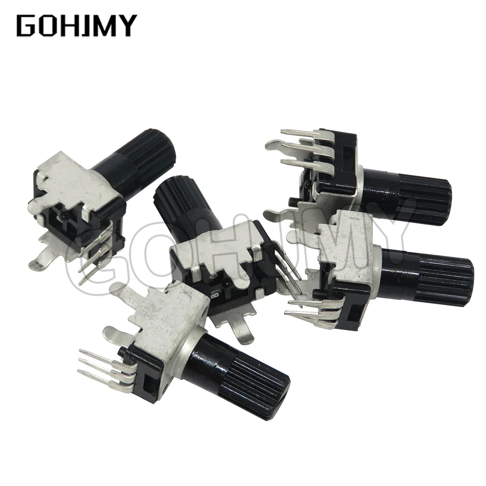 10pcs RV09 Vertical 12.5mm Shaft 1k 2k 5k 10k 20k 50k 100k 0932 Adjustable Resistor 9 Type 3pin Seal Potentiometer adjustable resistor multiturn potentiometer linear potentiometer rotary potentiometer trimmer potentiometer