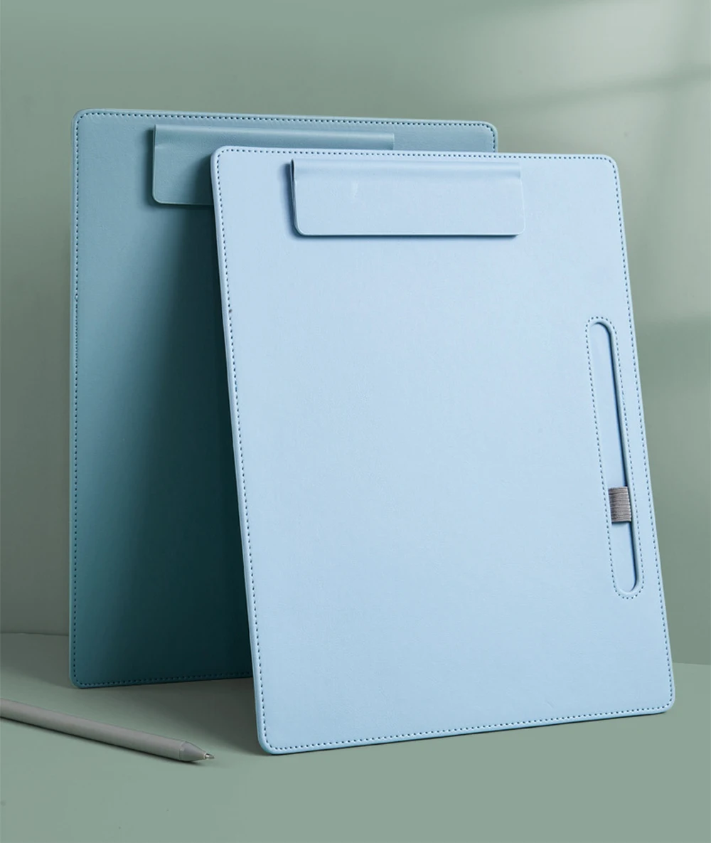 Business Office Custom Logo Clipboard A4 Paper File Pen Slot Engrave Name Teacher Doctor Wholesale Leather Luxury Writting Board