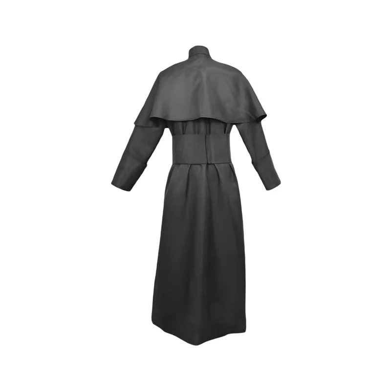 

Halloween Priest Costume for Adult Vintage Medieval Clergy Robe Belt Cross Set Church Cosplay Clothes
