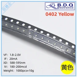 0402 Yellow LED Lamp Beads SMD LED Light 1005 Light-emitting Diode High Bright Quality 100pcs