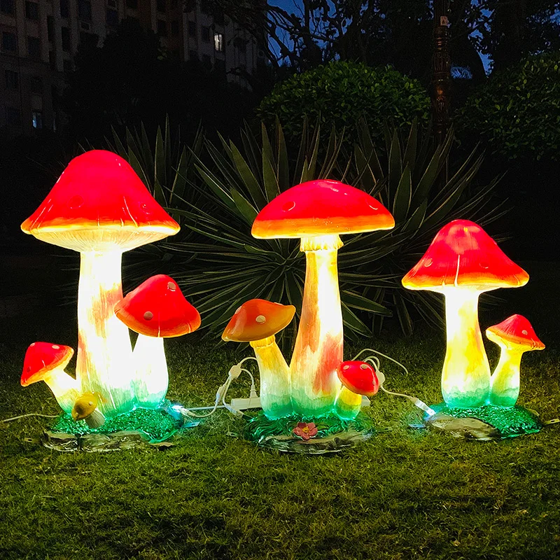 Fiberglass Simulation Large Mushroom Decoration Micro Landscape