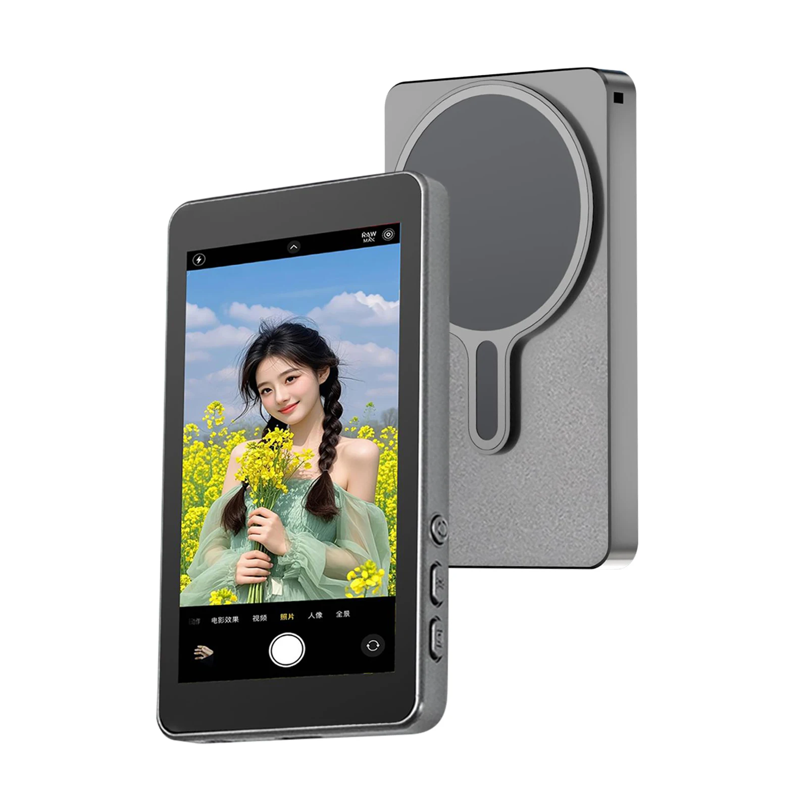 Magnetic Wireless Selfie Monitor Screen Phone Vlog Selfie Screen Rear Camera Monitor Screen for Selfie Vlog Live Stream