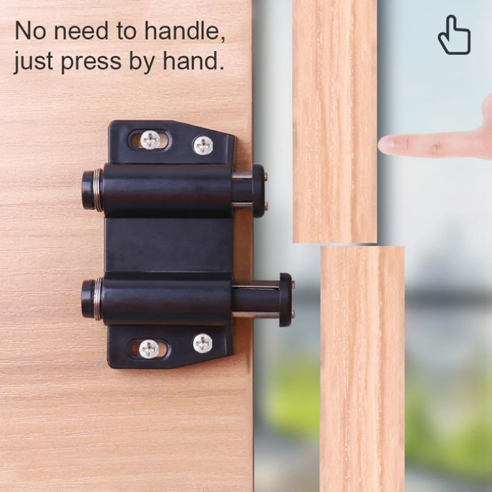 4pcs Pressed Double Round Head Magnetic Catch Push Touch Latch for Cabinet Closet Cupboard Push Release Opener Door Magnets
