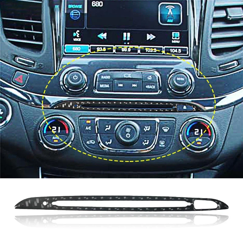 

For Chevrolet Impala 2014-2020 Carbon Fiber Stickers CD Panel Cover Strip Car Interior Decorative Accessories