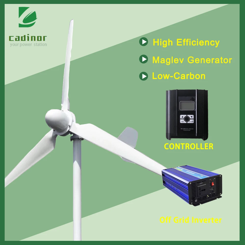 

China Factory 3KW Horizontal Axis Wind Turbine Generator Energy Windmill 48V 96V 220V With Off 0n Grid System MPPT Controller