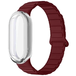 Magnetic Silicone Strap with TPU Bumper Case - Mi Band 9 (WR - S)