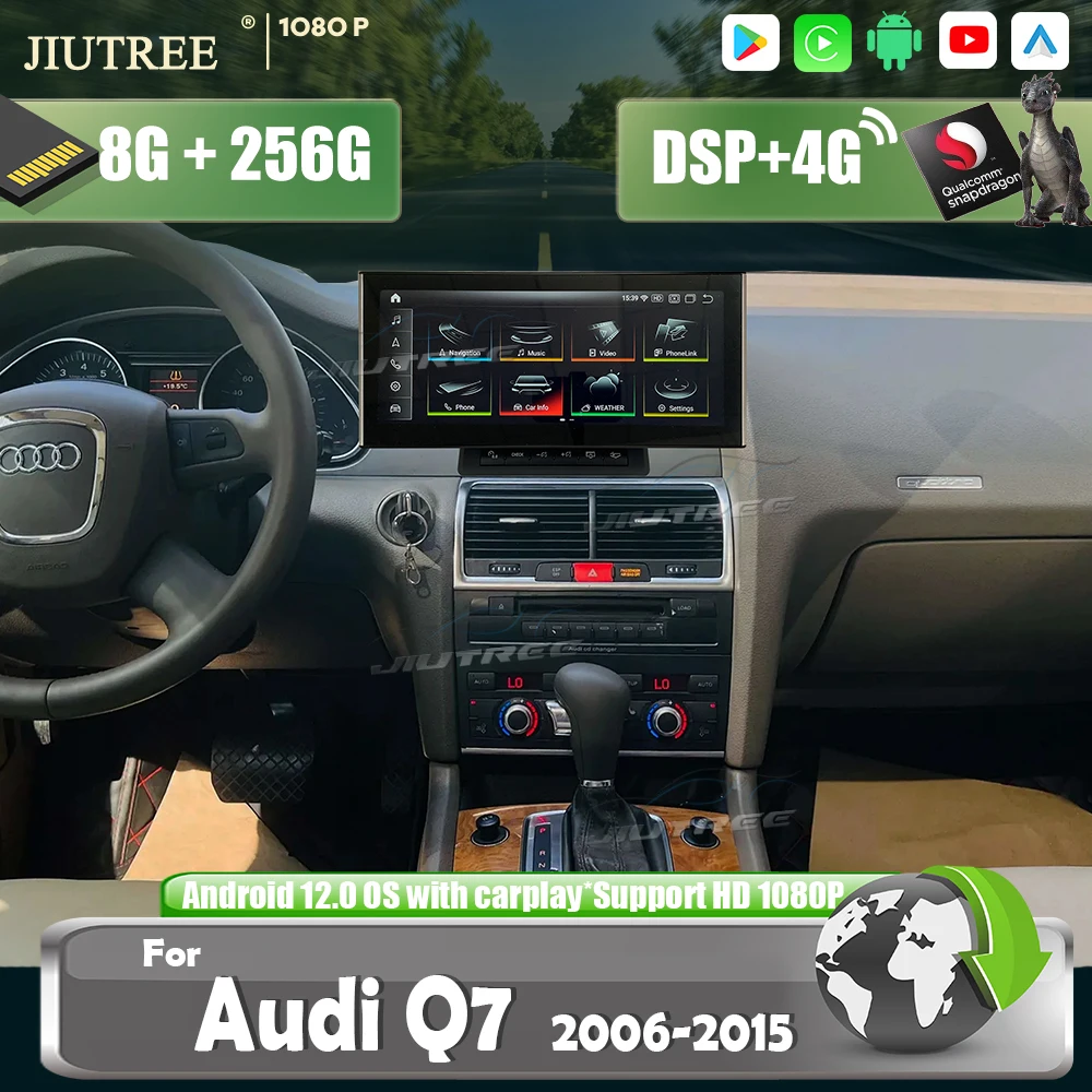 

Qualcomm Android12 256G For Audi Q7 4L 2006-2015 MMI 2G 3G GPS Car Multimedia Player Navigation Auto Car Radio Stereo DSP WIFI
