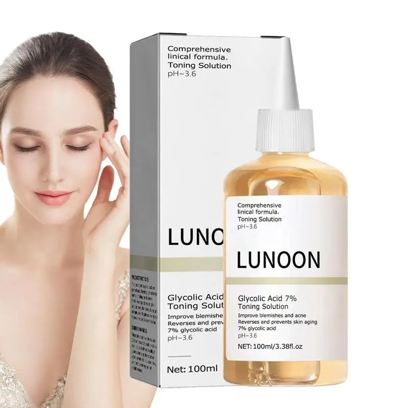 Glycolic Acid 7% Toning Solution Gentle Exfoliation Moisturizing Glycolic Acid Toner Face Toner Shrink Pores Skin Care 100ml