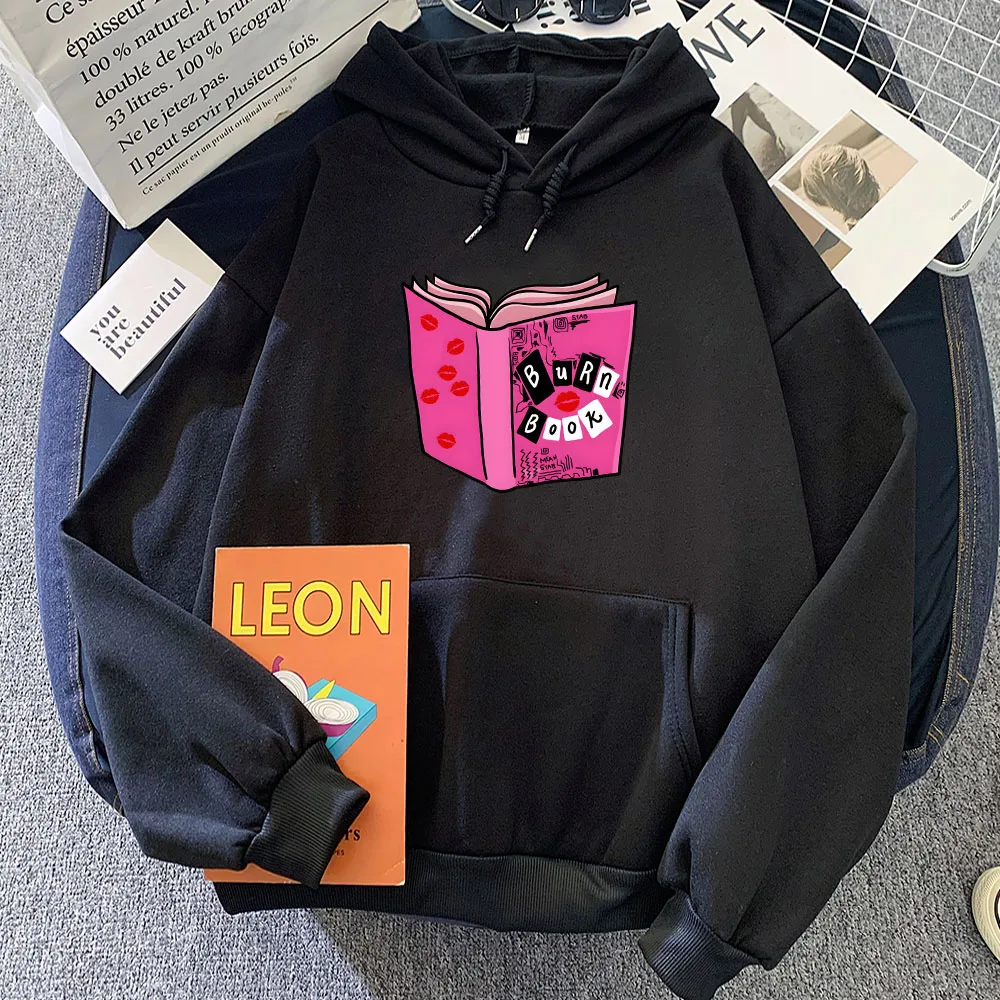 

MeanGirls Burn Book Printing Hoodies Cartoon New Movie Graphic Sweatshirts Women Long Sleeve Sudaderas Con Capucha Streetwear