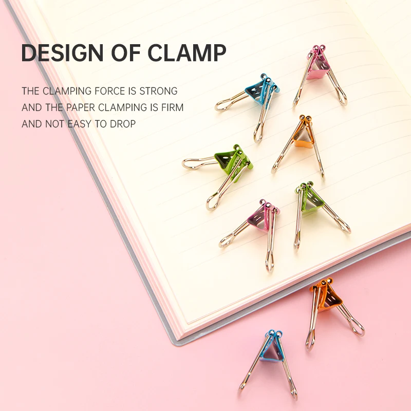 Loose Leaf Binder Clips Binder Clip Deli Metal Binder Clips Tube Packing Color Paper Clips For Office
