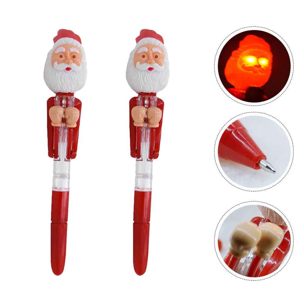 

Christmas Pens Pen Lightballpoint Glowtoys Fillers Office Santakids Ink Bag Party Claus Pencils Favors Holiday Xmas Bulk